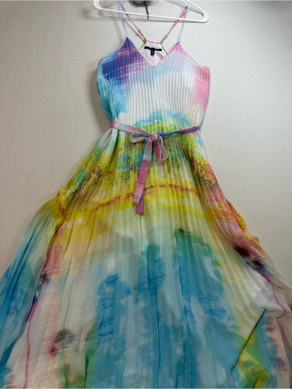 Victoria's Secret Pastel Rainbow Pleated Maxi Dress - Picture 8 of 8